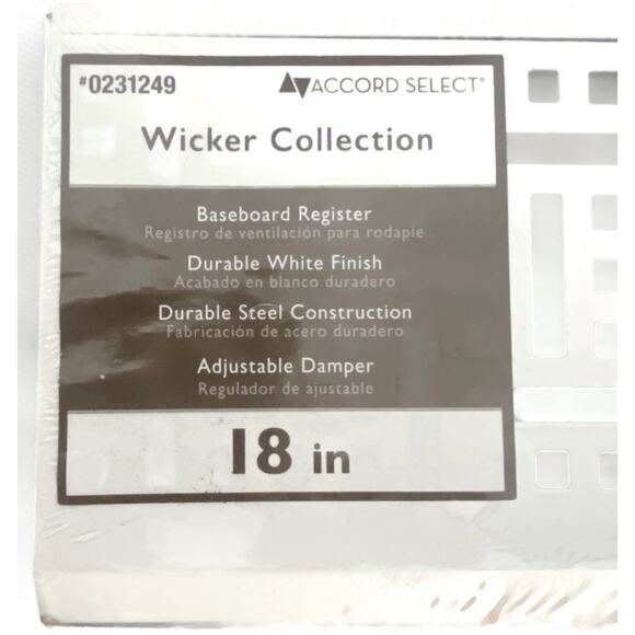 Triangular Metal Decorative Baseboard Register Durable Steel 18" White - Picture 3 of 7